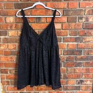 Torrid Curve womens lace babydoll lingerie top black 3